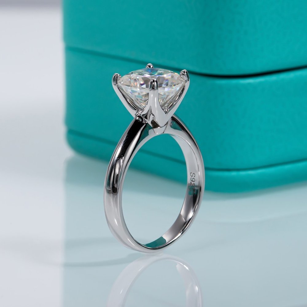 #Certified 3.5 ct. t.w. Moissanite Diamond Cushion Cut Engagement Ring NEW - Picture 8 of 13